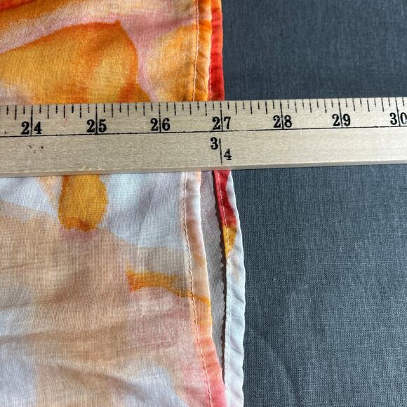 Chico's Shirt Womens Size 4 US 20 Orange Watercolor Button Front Lightweight - Picture 8 of 9